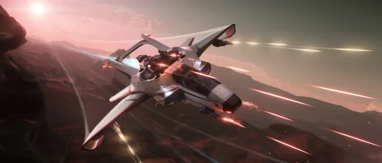 F7C-M (Super Hornet) Mk II firing its wing and turret weapons
